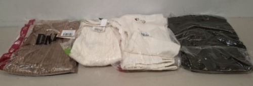 20 X BRAND NEW DAN JOHN MIXED CLOTHING LOT TO INCLUDE SLEEVELESS VEST IN NAVY IN XL , TROUSERS IN OLIVE IN SIZE 56 , TROUSERS IN WHITE IN SIZE 46 ETC (NOTE TRAY NOT INCLUDED)