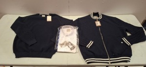 8 X BRAND NEW DAN JOHN MIXED CLOTHING LOT TO INCLUDE BUTTONED SHIRT IN WHITE IN SIZE 42 , ZIPPED FLEECE IN NAVY/WHITE IN SIZE XL , JUMPER IN NAVY IN SIZE XXL ETC IN ONE TRAY (NOTE - TRAY NOT INCLUDED)