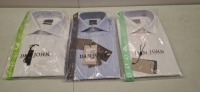 20 X BRAND NEW DAN JOHN T-SHIRTS IN TWO COLOURS WHITE AND BLUE IN SIZES 37,39,43,45 ETC IN ONE TRAY (NOTE TRAY NOT INCLUDED)