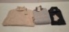 20 X BRAND NEW DAN JOHN MIXED CLOTHING LOT TO INCLUDE TURTLE NECK JUMPER IN BLACK IN SIZE L , COLLARED SWEATSHIRT IN WHITE IN L , TURTLE NECK JUMPER IN TEAL IN SIZE XL ETC IN ONE TRAY (TRAY NOT INCLUDED)