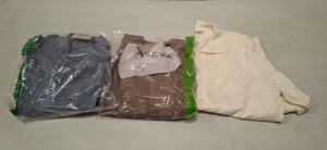 20 X BRAND NEW DAN JOHN MIXED CLOTHING LOT TO INCLUDE SWEATSHIRT IN BLUE IN SIZE XL , BUTTONED SWEATSHIRT IN GREY IN SIZE XXL , COLLARED SWEATSHIRT IN WHITE IN XL ETC IN ONE TRAY (TRAY NOT INCLUDED)