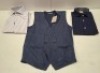 20 X BRAND NEW DAN JOHN MIXED CLOTHING LOT TO INCLUDE STRIPED SHIRT IN WHITE AND GREY IN SIZE 37 SLIM , WAISTCOAT IN BLUE IN L , SCARF IN MULTICOLOURED ETC IN ONE TRAY (TRAYS NOT INCLUDED)