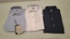 20 X BRAND NEW DAN JOHN MIXED CLOTHING LOT TO INCLUDE SHIRTS IN WHITE AND BLUE STRIPED IN SIZE 45 , SHIRT IN WHITE IN SIZE 44 SLIM , SHIRT IN BLUE IN SIZE 40 SLIM ETC IN ONE TRAY (TRAYS NOT INCLUDED)