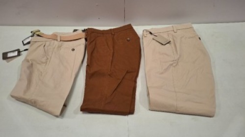 20 X BRAND NEW DAN JOHN MIXED CLOTHING LOT TO INCLUDE SHIRT IN LIGHT BLUE IN SIZE 42 REG , PANTS IN OLIVE IN SIZE 48 , PANTS IN BEIGE IN SIZE 50 ETC IN TWO TRAYS (NOTE - TRAYS NOT INCLUDED)
