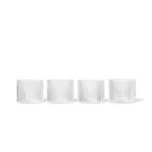 6 X BRAND NEW SETS OF 4 FERM RIPPLE LOW GLASSES IN 6 BOXES - TOTAL RRP &pound;270