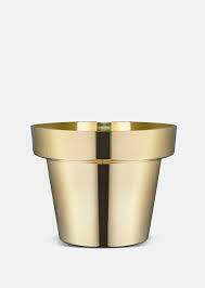 1 X BRAND NEW IN BOX SKULTUNA 1607 FLOWER POT IN BRASS IN SIZE LARGE - 40CM X H 42 CM - RRP £267