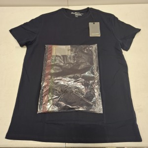 20 X BRAND NEW DAN JOHN T-SHIRT ALL IN NAVY IN MIXED SIZES IE S,M,L,XXK ETC ALL IN ONE TRAY (TRAY NOT INCLUDED)