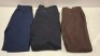 20 X BRAND NEW DAN JOHN TROUSERS IN MIXED COLOURS NAVY , BROWN AND GREY IN SIZES 44,46,56 ETC IN ONE TRAY (NOTE TRAY NOT INCLUDED)