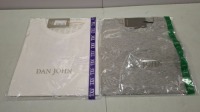 20 X BRAND NEW DAN JOHN T-SHIRTS IN WHITE AND GREY IN MIXED SIZES IE L,XL,XXL,XXXL ETC ALL IN ONE TRAY (NOTE - TRAYS NOT INCLUDED)