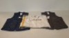 20 X BRAND NEW DAN JOHN MIXED CLOTHING LOT CONTAINING BODY WARMER IN NAVY IN SIZE XL , FLEECE IN BEIGE IN XXL , SHIRT IN NAVY IN SIZE 43 SLIM ETC IN ONE TRAY AND ONE BOX (NOTE - TRAYS NOT INCLUDED)