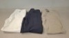 25 X BRAND NEW DAN JOHN MIXED TROUSERS LOT CONTAINING TROUSERS IN WHITE IN SIZE 48 , TROUSERS IN BEIGE IN SIZE 60 , SUIT TROUSERS IN SIZE 54 ETC IN TWO TRAYS (NOTE - TRAYS NOT INCLUDED)