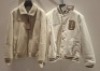 4 X DAN JOHN MIXED JACKETS TO INCLUDE 1X VARSITY TEAM JACKET IN WHITE IN SIZE XXL , 3 X FUR JACKET IN BEIGE IN SIZES XL,