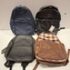 9 X BRAND NEW DAN JOHN BACKPACKS LOT CONTAINING 6 BACKPACKS IN BLACK , 1 IN NAVY , 1 IN BROWN AND 1 IN GREY - RRP EACH &pound;50 ON HALF A RACK