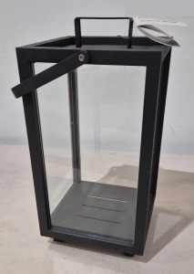 2 X BRAND NEW IN BOX CANE - LINE LIGHTHOUSE LANTERNS IN ALUMINIUM - LAVA GREY SMALL IN ONE BOX - RRP EACH £180