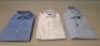 20 X DAN JOHN SHIRTS LOT CONTAINING WHITE, NAVY AND LIGHT BLUE / WHITE IN VARIOUS SIZES - 38, 39, 40 AND 43 ETC IN 1 TRAY ( TRAY NOT INCLUDED)