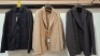 5 X BRAND NEW DAN JOHN BLAZERS LOT TO INCLUDE 3 X BLAZERS IN BROWN IN SIZES 40, 46 AND 60, 1 IN GREY IN SIZE 56 AND 1 IN NAVY IN SIZE SMALL - &pound;130RRP