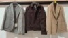 5 X BRAND NEW DAN JOHN BLAZERS LOT TO INCLUDE 2 X IN DARK BROWN IN SIZE XL, 2 X IN BLACK AND WHITE IN SIZES 46 AND 50, 1 X IN LIGHT BROWN IN SIZE 50 - RRP &pound;130