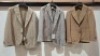 5 X BRAND NEW DAN JOHN BLAZERS LOT TO INCLUDE 3X IN LIGHT BROWN IN SIZES 44, 48 AND 50, 1 X IN WHITE AND BROWN IN SIZE 52 AND 1 IN WHITE AND NAVY IN SIZE 56 - RRP &pound;130