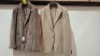 5 X BRAND NEW DAN JOHN BLAZERS LOT TO INCLUDE 3 X IN BROWN / GREY IN SIZES 48, 56 AND 58, 2 X IN TAUPE IN SIZES 44 AND 54 - RRP &pound;130