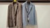 5 X BRAND NEW DAN JOHN BLAZERS LOT TO INCLUDE 4 X BROWN IN SIZES 48, 50, 56, 58 AND 1 X IN LIGHT BLUE AND WHITE IN SIZE 50 - RRP &pound;130