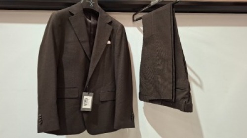 5 X BRAND NEW DAN JOHN BLAZERS WITH PANTS LOT ALL IN BROWN IN SIZES 44, 46, 48, 50 AND 54 - RRP &pound;130