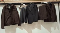 5 X BRAND NEW DAN JOHN BLAZERS LOT TO INCLUDE 3 X BROW IN SIZES 48, 50 AND 2XL, 2 X IN BLACK IN SIZE 44 AND 46 - RRP &pound;130