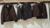 5 X BRAND NEW DAN JOHN BLAZERS LOT TO INCLUDE 3 X BROW IN SIZES 48, 50 AND 2XL, 2 X IN BLACK IN SIZE 44 AND 46 - RRP &pound;130