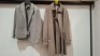 5 X BRAND NEW DAN JOHN BLAZERS / COATS LOT TO INCLUDE 3 X IN BLUE/ WHITE IN SIZES 48, 52 AND 56, 2 X IN BROWN / WHITE IN SIZES 54 AND 56 - RRP &pound;130