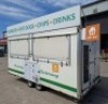 HEDLEY TWIN AXLE CATERING TRAILER SIZE :- 21 FT LONG, 7.3 FT WIDE, 11 FT HIGH (6.4 M X 2.22 M X 3.35 M) SERIAL NO. 11110000000002054 YOM: 2016 GW 2600 KG EACH AXLE 1300 KG WITH KEYS. DOUBLE DROP DOWN COUNTER, STAINLESS STEEL PREP AREA, EXTRACTION, TWIN 