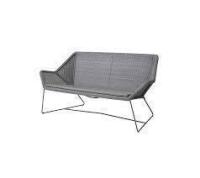 1 X BRAND NEW WITH BOX CANE - LINE GARDEN BREEZE 2 SEATER SOFA IN GREY IN SIZE L 154 X D 76 X H 78 - RRP &pound;1,615