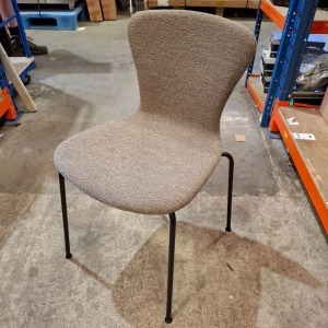 2 X BRAND NEW IN BOX DINING CHAIR FROM BRUUNMUNCH IN GREY FABRIC - £462