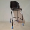 1 X BRAND NEW GUBI BEETLE BAR CHAIR FULLY UPHOLSTERED IN BLACK IN SIZE 56 X 56 X 119 - RRP £999