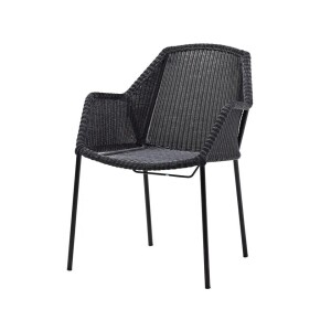 1 X BRAND NEW CANE - LINE BREEZE CHAIR IN BLACK IN SIZE W 60 X D 62 X H 83 - RRP £445