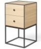 1 X BRAND NEW AUDO COPENHAGEN FRAME 35 SIDE TABLE WITH 2 DRAWERS IN OAK IN SIZE H 63 X W 35 X D 35 - RRP &pound;542 - IN TWO BOXES