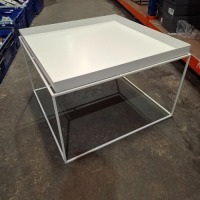 1 X BRAND NEW WITH BOX TRAY TABLE COFFEE SQUARE IN WHITE IN SIZE 60 X 60 X H 39 - RRP &pound;188