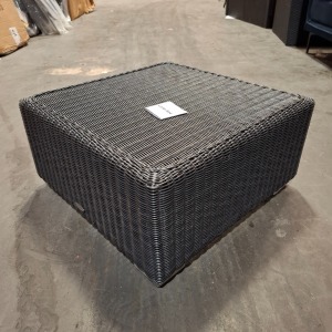 1 X BRAND NEW IN BOX CANE-LINE CHESTER FOOTSTOOL / COFFEE TABLE IN GRAPHITE W 60 X D 60 X H 30 CM - RRP £525 - NOTE NO CUSHION