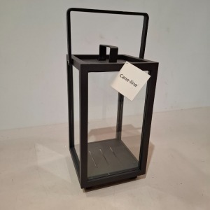 2 X BRAND NEW CANE LIGHTHOUSE LANTERNS IN LAVA GREY ALUMINUM IN SIZE SMALL - RRP EACH £96.45 IN ONE BOX