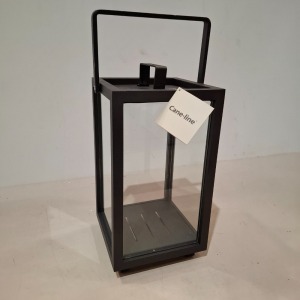 2 X BRAND NEW CANE LIGHTHOUSE LANTERNS IN LAVA GREY ALUMINUM IN SIZE SMALL - RRP EACH £96.45 IN ONE BOX