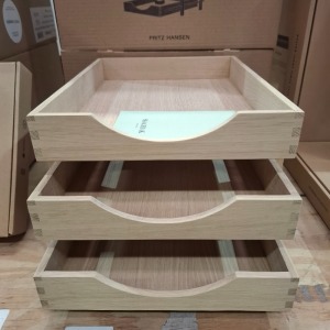 3 X BRAND NEW DANIA LETTER TRAY IN OAK IN SIZE L 28 X W 40 X H 21 - RRP EACH £ 189