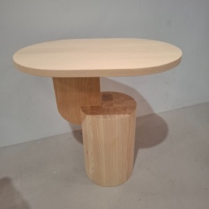 1 X BRAND NEW WITH BOX FERM LIVING INSERT SIDE TABLE IN SOLID ASH WOOD IN SIZE W 49 X H 50 X D 34 CM - RRP £630