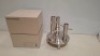 2 X BRAND NEW IN BOX FRITZ HANSEN CANDLEHOLDERS TRIPLE V6 IN STAINLESS STEEL IN SIZE DIAM 16 CM X H 20 CM - RRP EACH &pound;174
