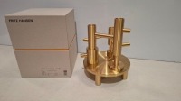 2 X BRAND NEW IN BOX FRITZ HANSEN CANDLEHOLDERS TRIPLE V6 IN SOLID BRASS IN SIZE DIAM 16 CM X H 20 CM - RRP EACH &pound;220