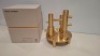 2 X BRAND NEW IN BOX FRITZ HANSEN CANDLEHOLDERS TRIPLE V6 IN SOLID BRASS IN SIZE DIAM 16 CM X H 20 CM - RRP EACH &pound;220