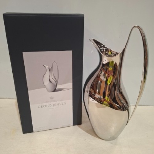 1 X BRAND NEW IN BOX GEORG JENSEN HENNING KOPPEL COLLECTION PITCHER 1.2 L IN STAINLESS STEEL MIRROR - RRP &pound;275