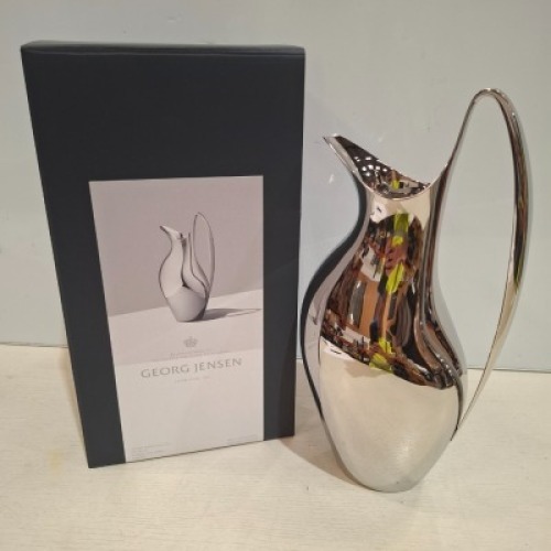 1 X BRAND NEW IN BOX GEORG JENSEN HENNING KOPPEL COLLECTION PITCHER 1.2 L IN STAINLESS STEEL MIRROR - RRP &pound;275