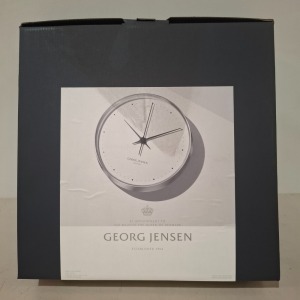 1 X BRAND NEW IN BOX GEORG JENSEN WALL CLOCK IN STAINLESS STEEL IN SIZE 30 CM - RRP £539