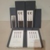 6 X BRAND NEW MIXED GEORG JENSEN LOT CONTAINING 2 NEW YORK COLLECTION CAKE FORK GIFTBOX 4 PCS RRP &pound;45 EACH 2 SERVING SPOONS IN TWO BOXES RRP EACH &pound;80 1 SET OF 2 CAFFE LATTE SPOONS RRP &pound;18 1 SET OF 2 VIV CHILD'S FORK IN STAINLESS STEEL RRP &pound;15