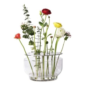 1 X BRAND NEW IN BOX FRITZ HANSEN IKEBANA VASE LARGE IN GLASS / BRASS PLATED IN SIZE DIAM 24CM X H 15,5 - RRP £219