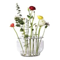 1 X BRAND NEW IN BOX FRITZ HANSEN IKEBANA VASE LARGE IN GLASS / BRASS PLATED IN SIZE DIAM 24CM X H 15,5 - RRP &pound;219