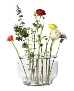 1 X BRAND NEW IN BOX FRITZ HANSEN IKEBANA VASE LARGE IN GLASS / STAINLESS STEEL IN SIZE DIAM 24CM X H 15,5 - RRP £219
